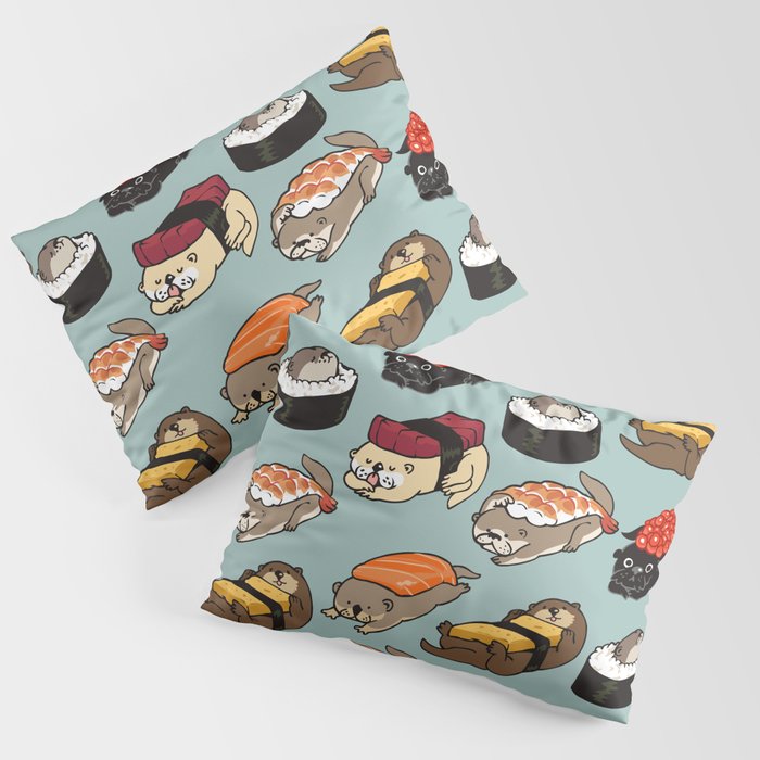Sushi Otter Pillow Sham Gallery Image 3