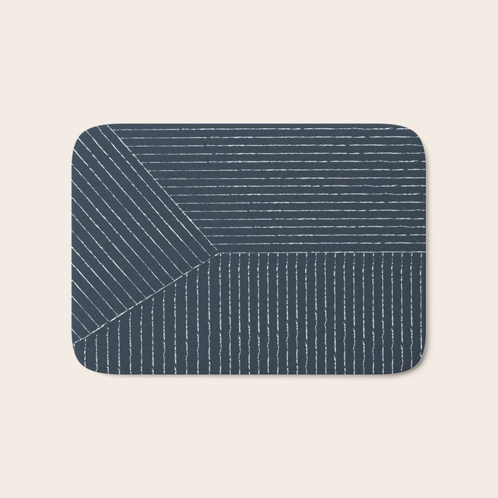 Lines (Annapolis Blue) Bath Mat Gallery Image 1