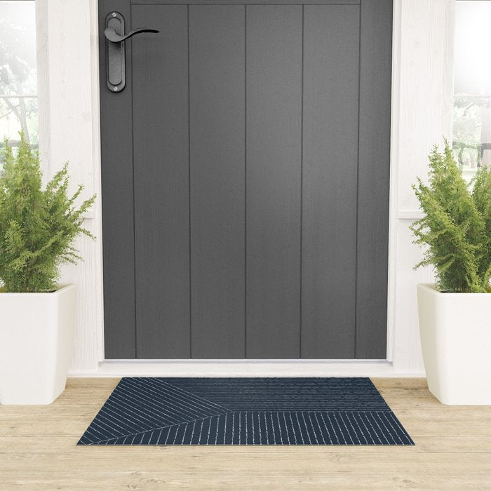 Lines (Annapolis Blue) Welcome Mat Gallery Image 3