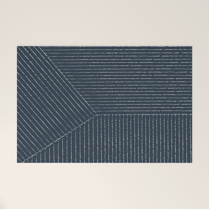 Lines (Annapolis Blue) Welcome Mat Gallery Image 1
