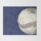 Vintage Distressed Baseball Art Navy Blue Throw Blanket Gallery Image 2