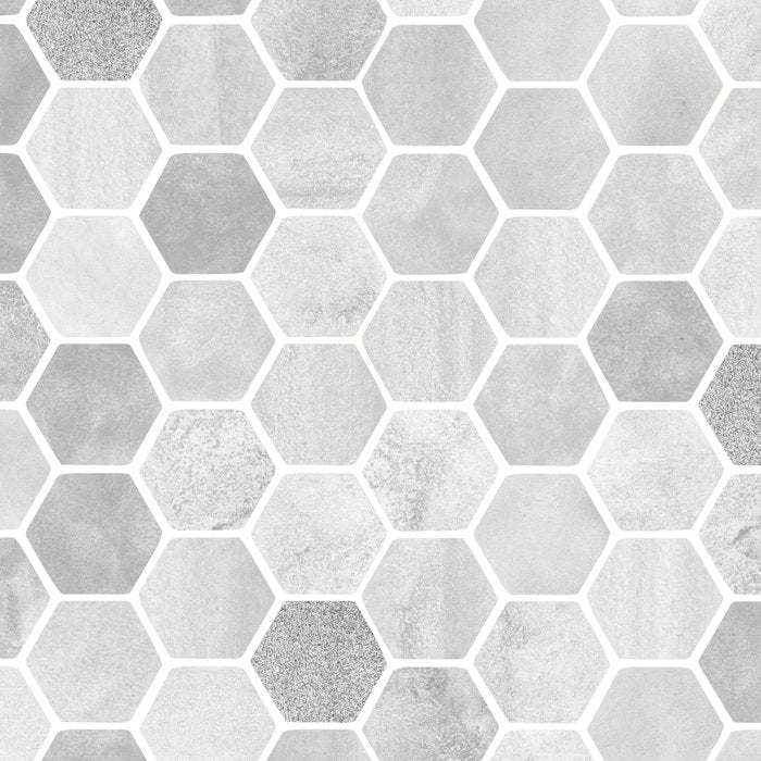 Silver and Gray Hexagon Geometric Pattern Coffee Mug Gallery Image 2