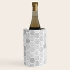 Silver and Gray Hexagon Geometric Pattern Wine Chiller Gallery Image 1