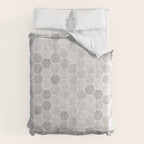 Silver and Gray Hexagon Geometric Pattern Comforter Gallery Image 6