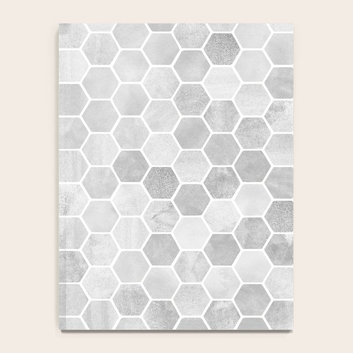 Silver and Gray Hexagon Geometric Pattern Notebook Gallery Image 4