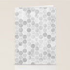 Silver and Gray Hexagon Geometric Pattern Stationery Card Gallery Image 2