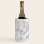 Silver and Gray Hexagon Geometric Pattern Wine Chiller Gallery Image 3