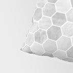 Silver and Gray Hexagon Geometric Pattern Pillow Sham Gallery Image 4