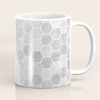Silver and Gray Hexagon Geometric Pattern Coffee Mug Gallery Image 1