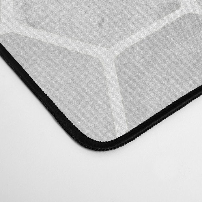 Silver and Gray Hexagon Geometric Pattern Desk Mat Gallery Image 4