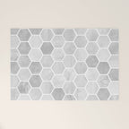 Silver and Gray Hexagon Geometric Pattern Welcome Mat Gallery Image 1