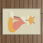 Whimsical Red Fox Outdoor Rug Gallery Image 1