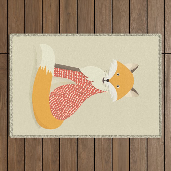 Whimsical Red Fox Outdoor Rug Gallery Image 1