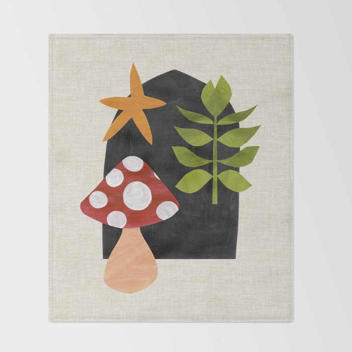 Magic Forest Mushroom Throw Blanket Gallery Image 2