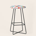 Colorful Vintage Harlequin Diamond Pattern Stool Gallery Image 1