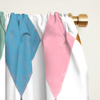 Colorful Vintage Harlequin Diamond Pattern Window Curtain Gallery Image 2