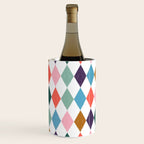 Colorful Vintage Harlequin Diamond Pattern Wine Chiller Gallery Image 3