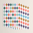 Colorful Vintage Harlequin Diamond Pattern Wrapping Paper Gallery Image 3