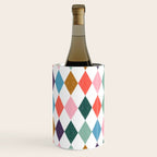Colorful Vintage Harlequin Diamond Pattern Wine Chiller Gallery Image 1