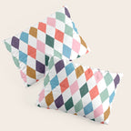 Colorful Vintage Harlequin Diamond Pattern Pillow Sham Gallery Image 3