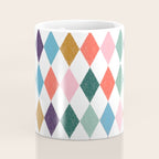 Colorful Vintage Harlequin Diamond Pattern Coffee Mug Gallery Image 4