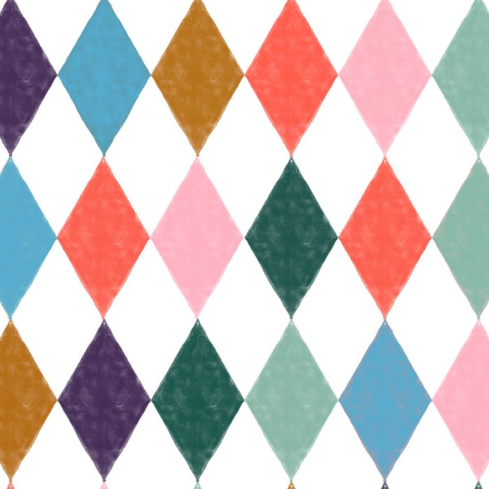Colorful Vintage Harlequin Diamond Pattern Coffee Mug Gallery Image 2