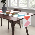 Colorful Vintage Harlequin Diamond Pattern Table Runner Gallery Image 2