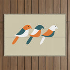 Birds on wire Outdoor Rug Gallery Image 1