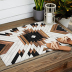 Urban Tribal Pattern No.5 - Aztec - Concrete and Wood Outdoor Rug Gallery Image 2