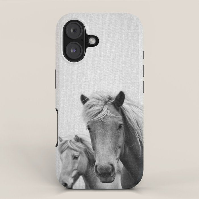 Horses - Black & White iPhone Case Gallery Image 1
