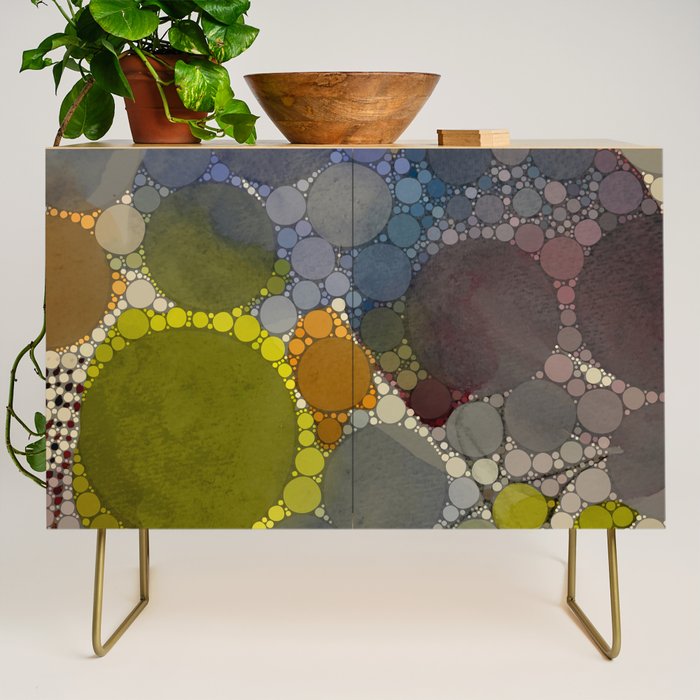 Complmentary - abstract art digital graphic design happy colorful whimsical art Credenza Gallery Image 1