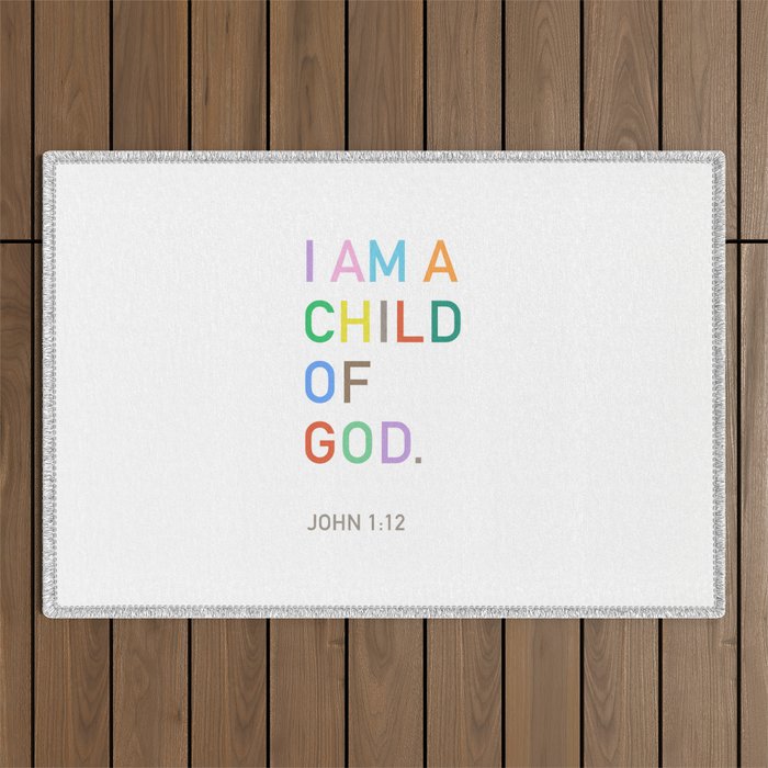 I Am A Child Of God, Bible Verse  Outdoor Rug Gallery Image 1
