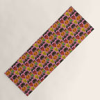 Retro Halloween in Pink - Skull Black Cat Devil Pumpkin Bat Owl Motifs Yoga Mat Gallery Image 1