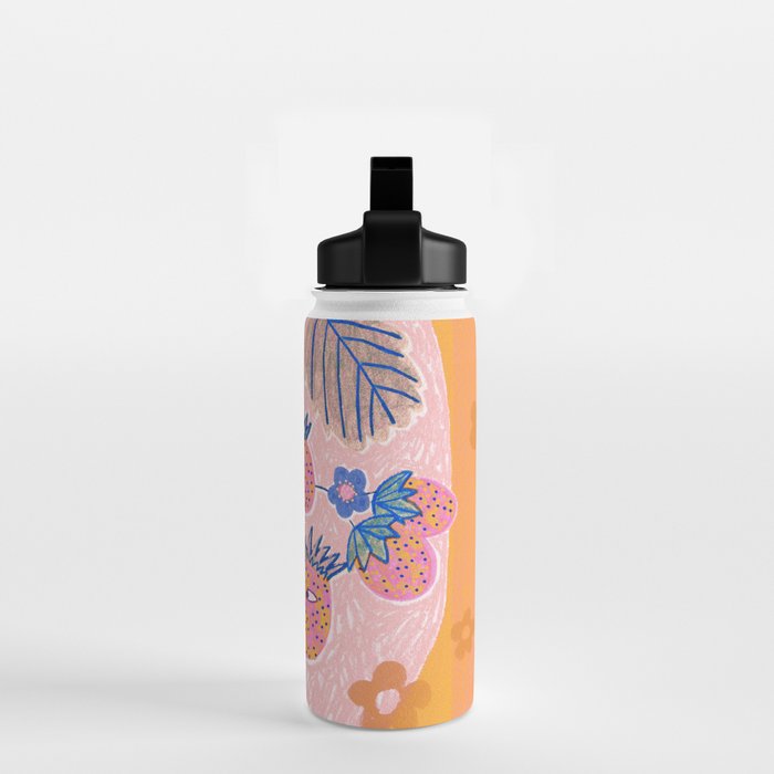 Sweet Strawberry Plant Friends in Peach & Orange Water Bottle Gallery Image 2