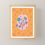 Sweet Strawberry Plant Friends in Peach & Orange Mini Art Print Gallery Image 1