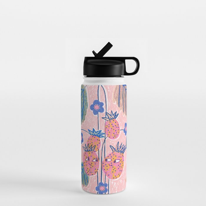 Sweet Strawberry Plant Friends in Peach & Orange Water Bottle Gallery Image 1