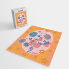 Sweet Strawberry Plant Friends in Peach & Orange Jigsaw Puzzle Gallery Image 2