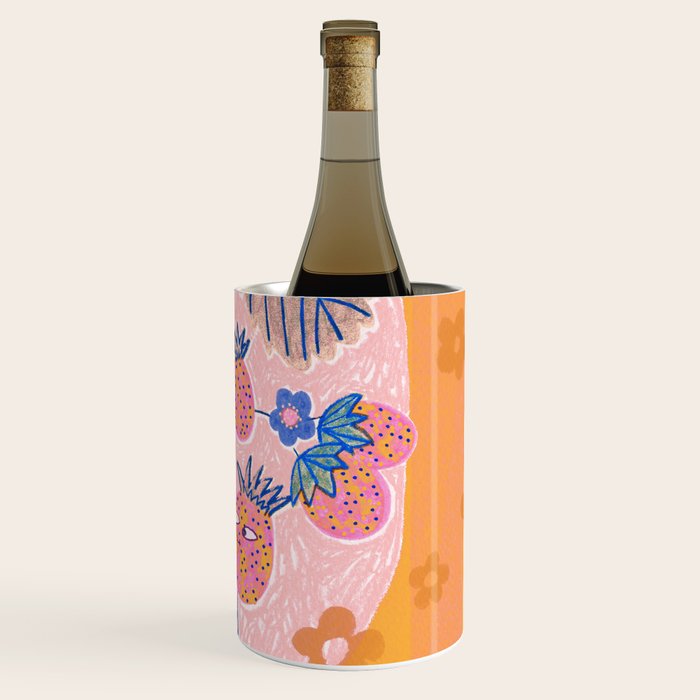 Sweet Strawberry Plant Friends in Peach & Orange Wine Chiller Gallery Image 3