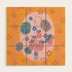 Sweet Strawberry Plant Friends in Peach & Orange Wood Wall Art Gallery Image 1