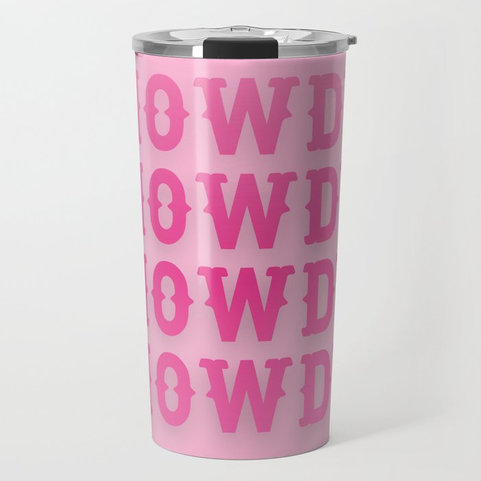 Howdy - Pink Western Aesthetic Travel Mug Gallery Image 1