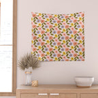Muted Retro Ditsy Floral Pattern - Vintage Flowers Seamless Design Wall Tapestry Gallery Image 2