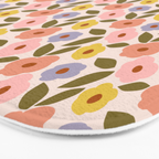 Muted Retro Ditsy Floral Pattern - Vintage Flowers Seamless Design Bath Mat Gallery Image 3