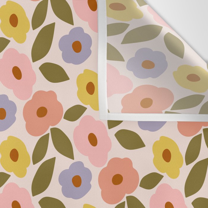 Muted Retro Ditsy Floral Pattern - Vintage Flowers Seamless Design Wall Tapestry Gallery Image 3