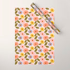 Muted Retro Ditsy Floral Pattern - Vintage Flowers Seamless Design Wrapping Paper Gallery Image 1