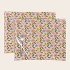 Muted Retro Ditsy Floral Pattern - Vintage Flowers Seamless Design Placemat Gallery Image 1