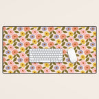 Muted Retro Ditsy Floral Pattern - Vintage Flowers Seamless Design Desk Mat Gallery Image 1