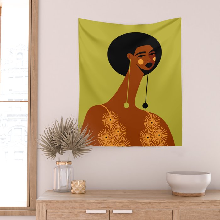Sunflower Dress Wall Tapestry Gallery Image 2