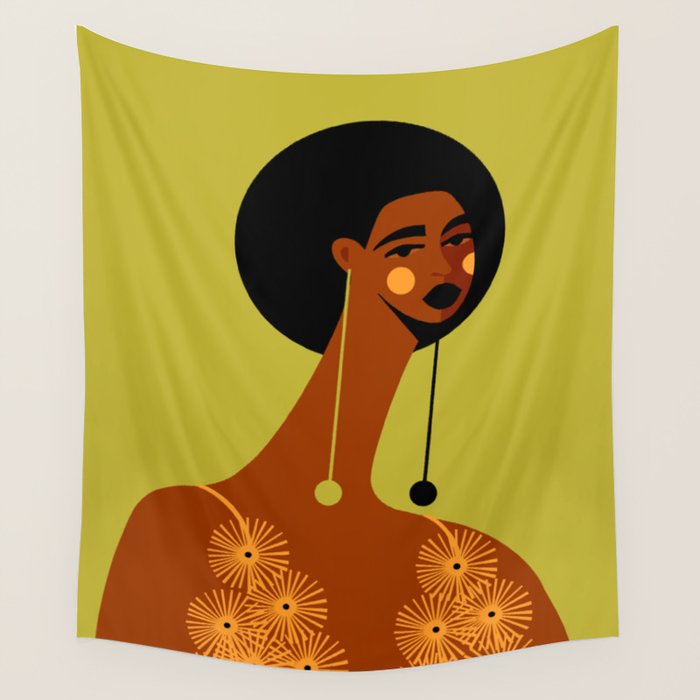 Sunflower Dress Wall Tapestry Gallery Image 1