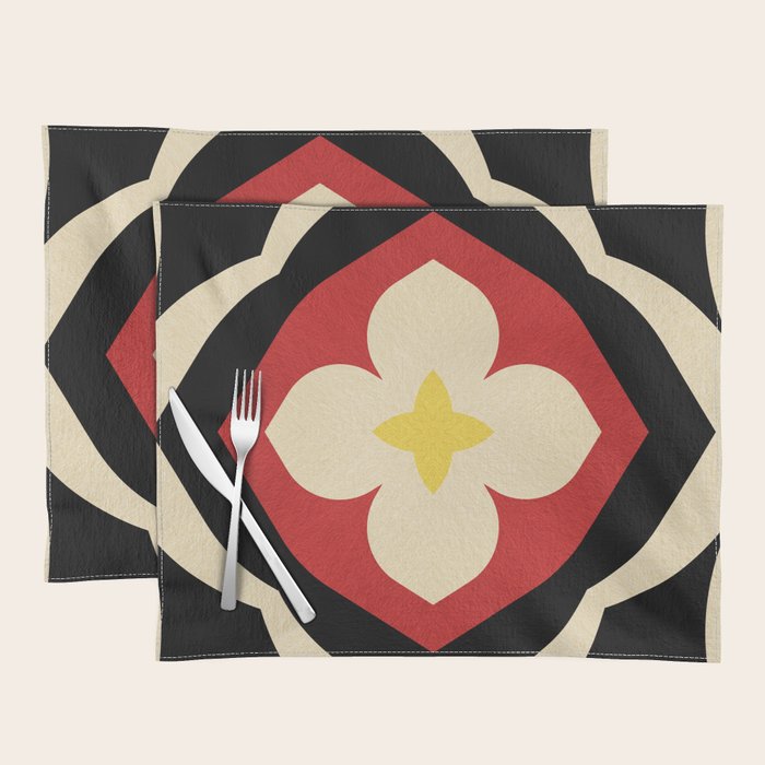 Mid-Century Modern Flower Placemat Gallery Image 1