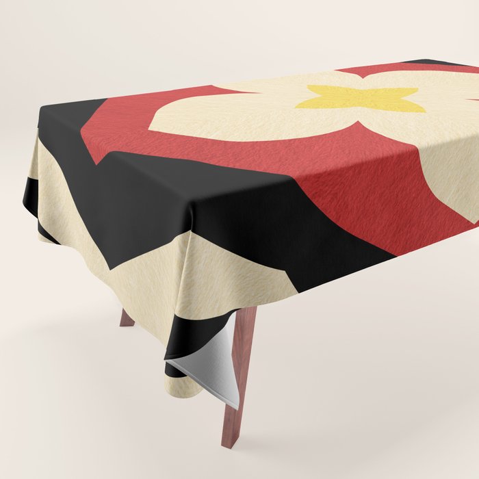 Mid-Century Modern Flower Tablecloth Gallery Image 1
